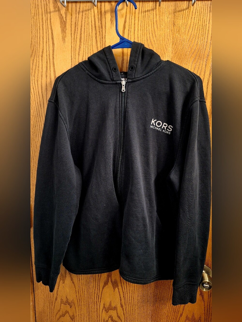 Michael Kors  Black Hooded Zip Jacket with Logo